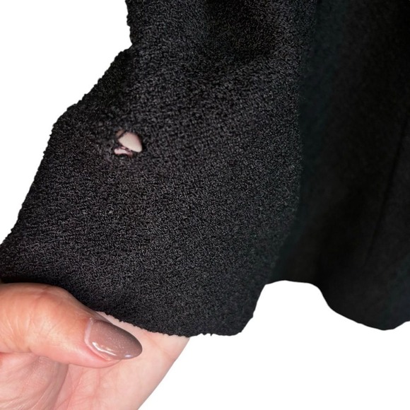 St John Couture Women's Knit Black Textured Blazer Gold Button Elegant Large - Picture 10 of 11